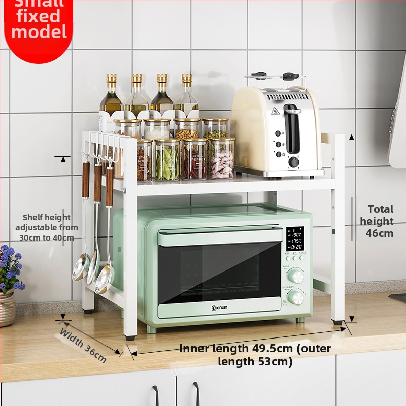 Rozťahovací kovový stojan na mikrovlnnú rúru do kuchyne – organizér na dosku, model T18 – moderný minimalistický dizajn, vhodný pre rúru, hrniec na ryžu a fritézu na vzduch