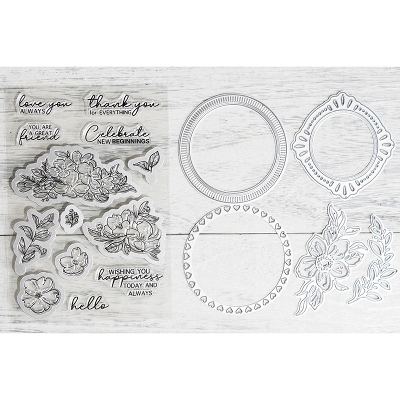 Set reznih kalupa za scrapbook od karbonskog čelika sa šablonom za reljef za DIY projekte (lijevanje)