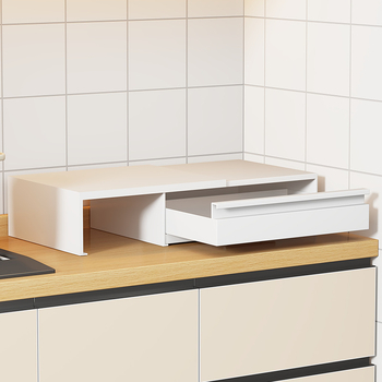 Stojan na mikrovlnnú rúru s vyklápacou zásuvkou, rozšírenie na pracovnú dosku — materiál: karbónová oceľ, model: Microwave drawer board, spracovanie podľa výkresov