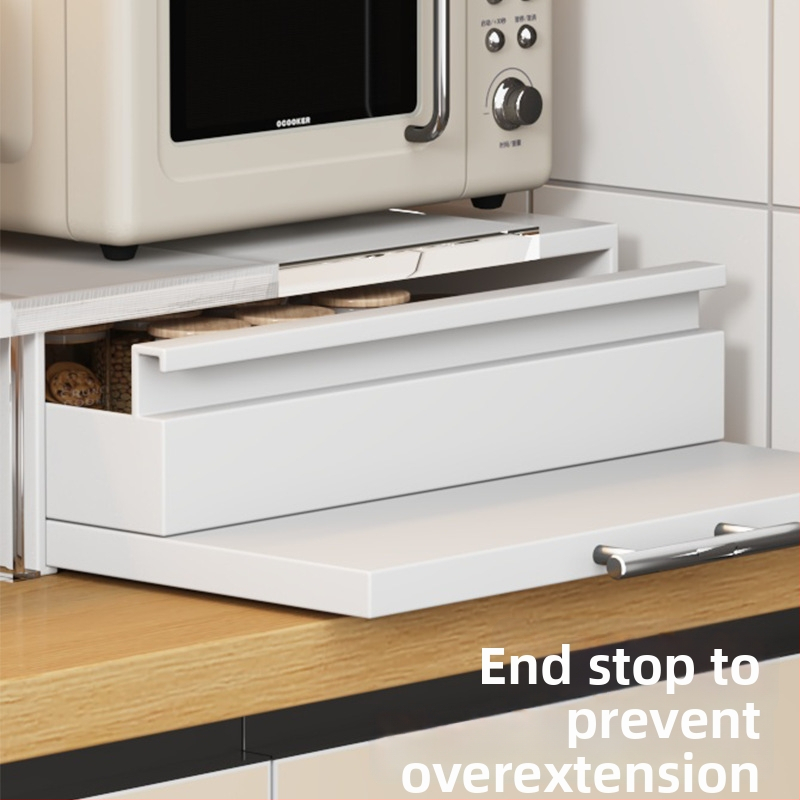 Stojan na mikrovlnnú rúru s vyklápacou zásuvkou, rozšírenie na pracovnú dosku — materiál: karbónová oceľ, model: Microwave drawer board, spracovanie podľa výkresov