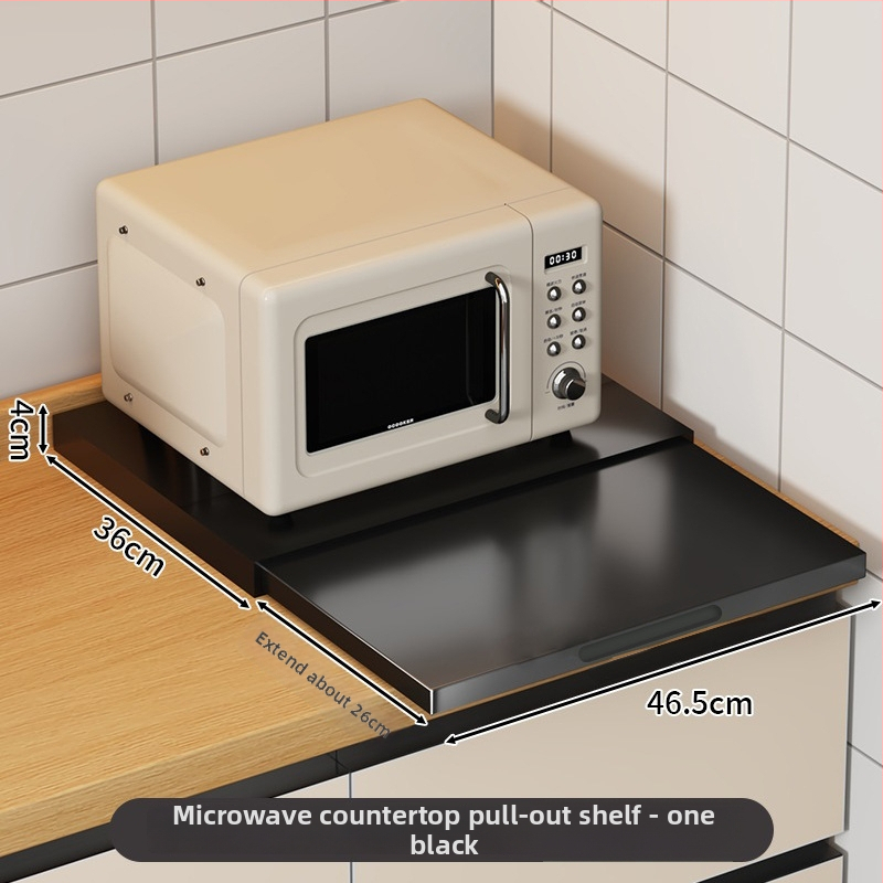 Stojan na mikrovlnnú rúru s vyklápacou zásuvkou, rozšírenie na pracovnú dosku — materiál: karbónová oceľ, model: Microwave drawer board, spracovanie podľa výkresov