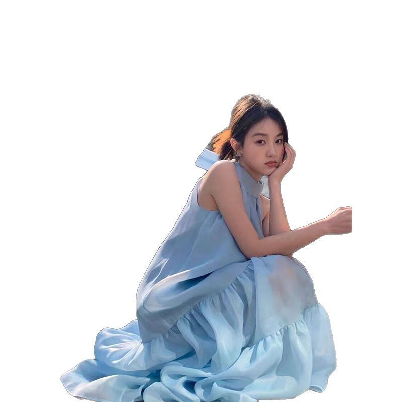 rochie în linie A, poliester solid, talie înaltă, lungime midi