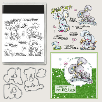 Silikonska reljefna matrica za ukrašavanje torbi, motiv zeko i miš, materijal: karbonstahl i silikon, lijevanje