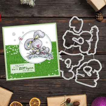 Silikonska reljefna matrica za ukrašavanje torbi, motiv zeko i miš, materijal: karbonstahl i silikon, lijevanje