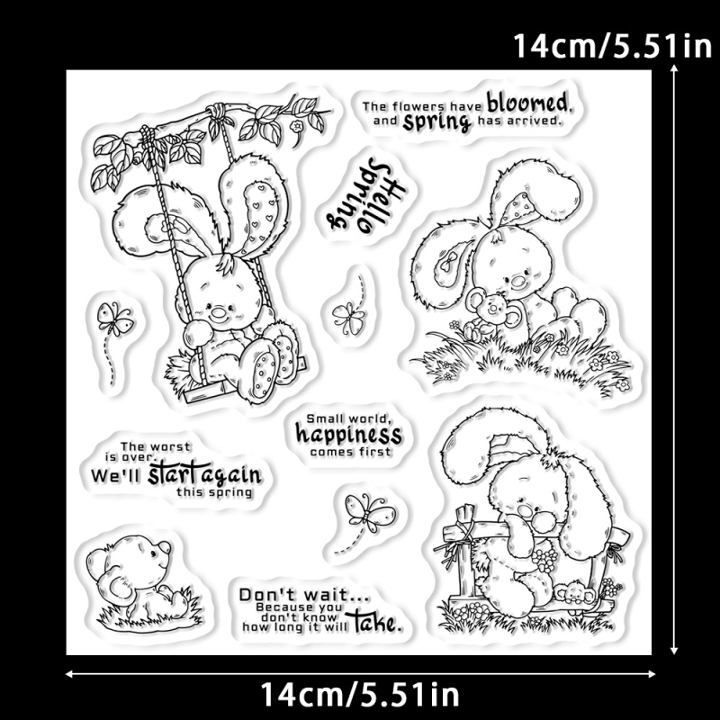 Silikonska reljefna matrica za ukrašavanje torbi, motiv zeko i miš, materijal: karbonstahl i silikon, lijevanje
