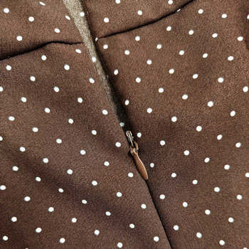 Rochie halter cu buline, din bumbac-poliester, fermoar, fără mâneci, lungime medie