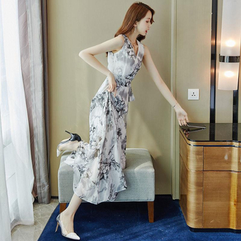 Rochie boemă de plajă, midi, guler POLO, mâneci prințese 3/4, țesătură TR, PVC