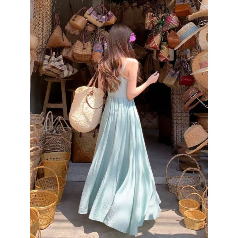 Rochie din poliester, în stil franțuzesc, croi A-line, fără mâneci, lungime midi