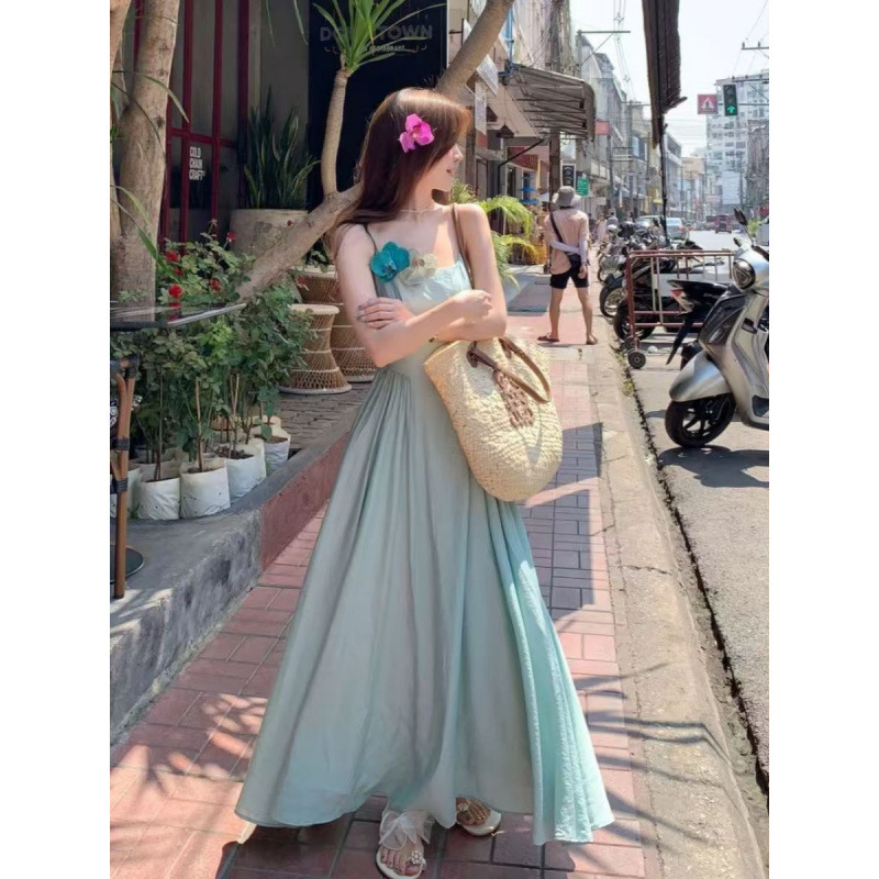 Rochie din poliester, în stil franțuzesc, croi A-line, fără mâneci, lungime midi