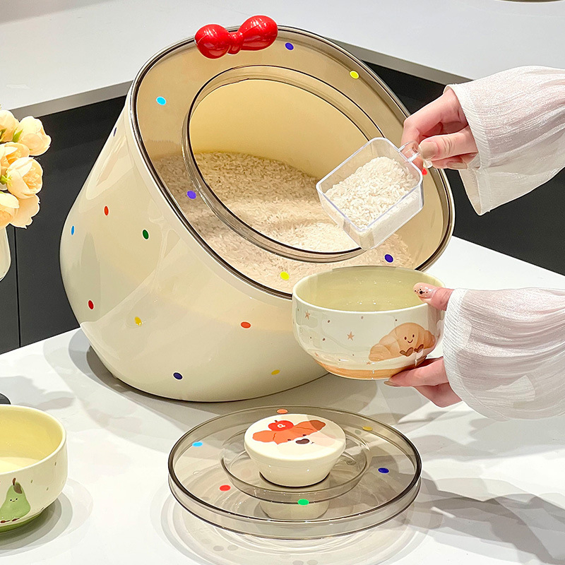 Recipient pentru orez – etanș la umezeală, plastic PP, capacitate peste 10 L, stil modern minimalist, marcă Jianbai