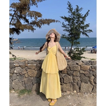 Rochie iluzie din două părți, lungă în linie A, decolteu pătrat, fără mâneci, poliester