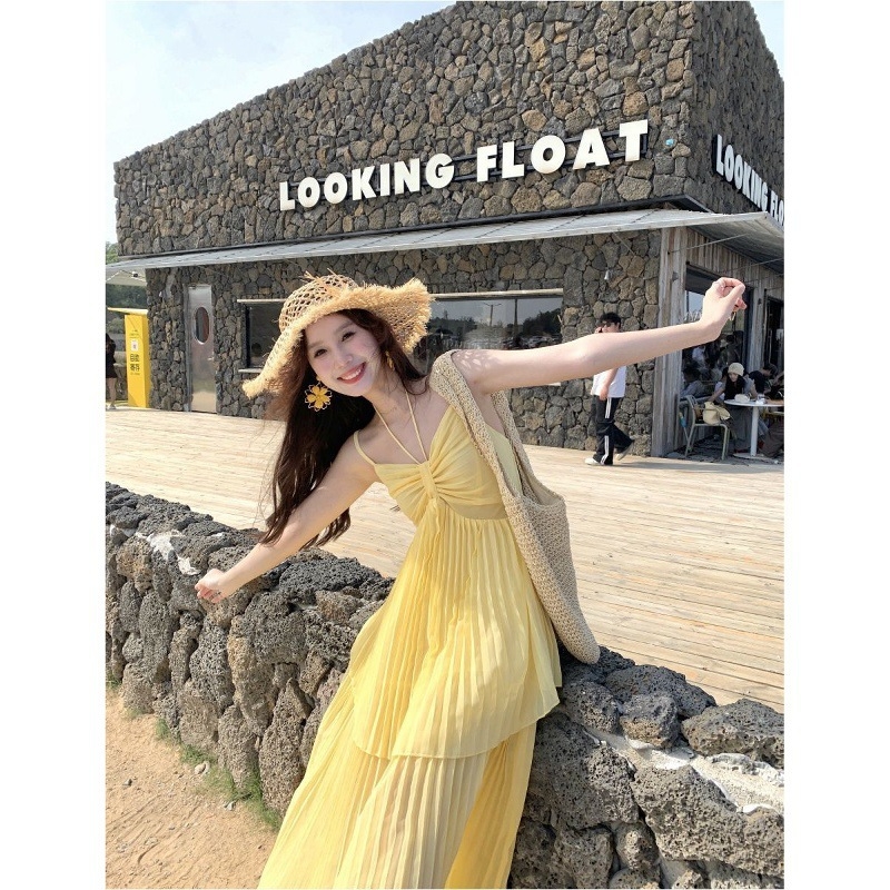 Rochie iluzie din două părți, lungă în linie A, decolteu pătrat, fără mâneci, poliester