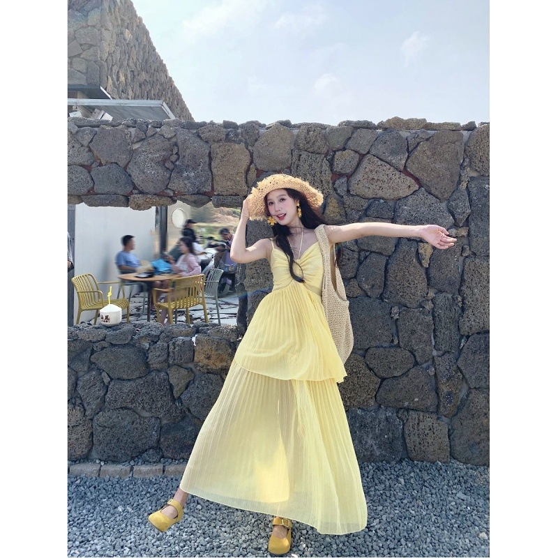 Rochie iluzie din două părți, lungă în linie A, decolteu pătrat, fără mâneci, poliester