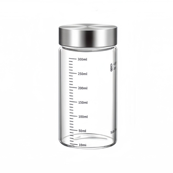 Staklena hermetički zatvorena posuda za hranu, mikrovalna sigurnost, 301-500 ml, okrugli oblik, za tekućine kineske medicine