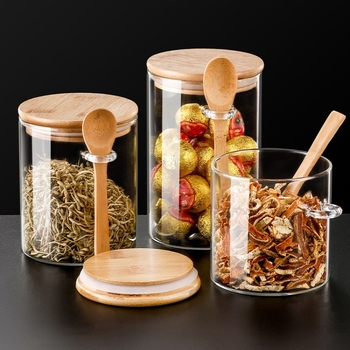 Recipient pentru ceai cu lingură — sticlă borosilicat de înaltă rezistență, sigilat, 501–800 ml