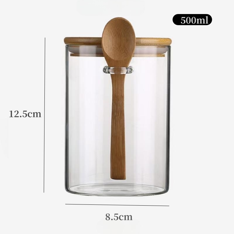 Recipient pentru ceai cu lingură — sticlă borosilicat de înaltă rezistență, sigilat, 501–800 ml