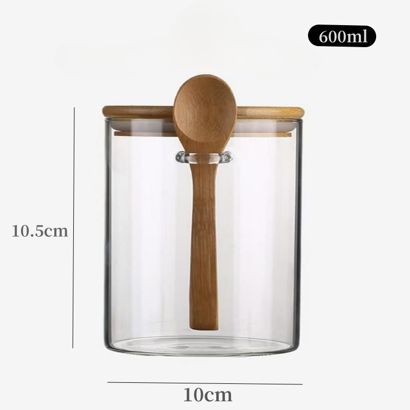 Recipient pentru ceai cu lingură — sticlă borosilicat de înaltă rezistență, sigilat, 501–800 ml