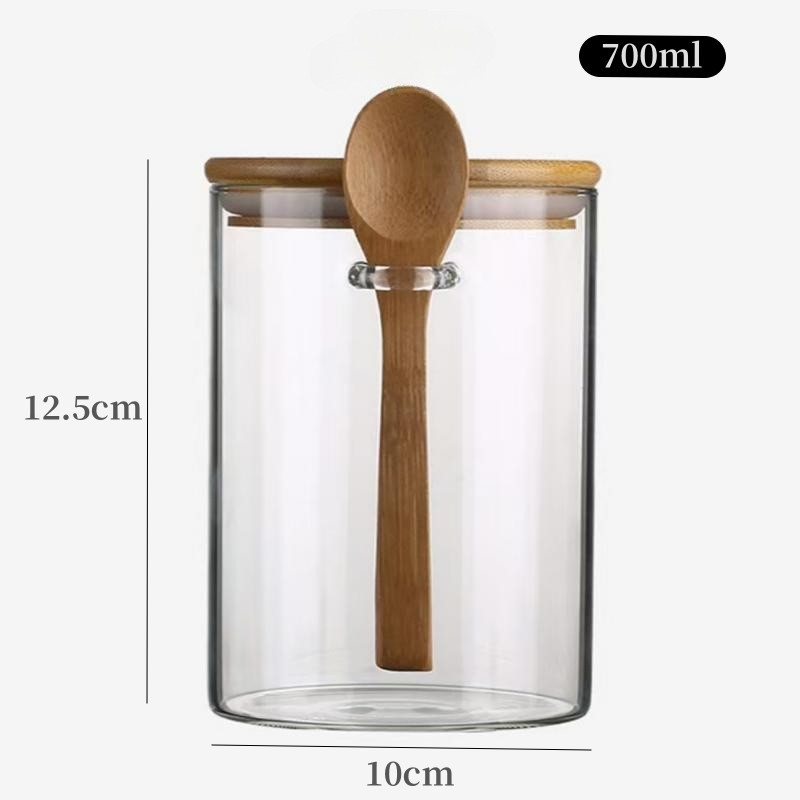 Recipient pentru ceai cu lingură — sticlă borosilicat de înaltă rezistență, sigilat, 501–800 ml