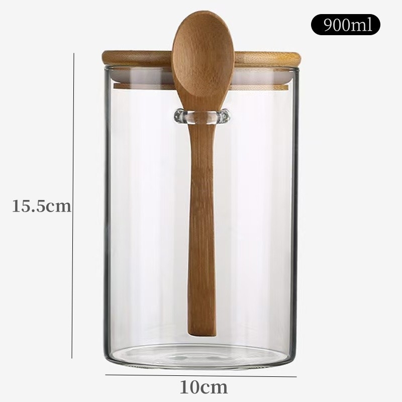 Recipient pentru ceai cu lingură — sticlă borosilicat de înaltă rezistență, sigilat, 501–800 ml