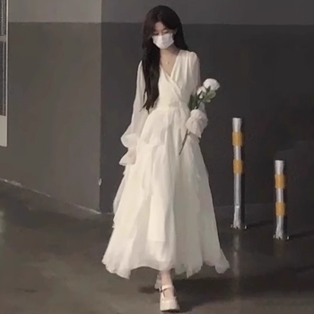 Rochie cu guler polo, mâneci trei sferturi, lungime midi, PVC material, stil retro chinezesc