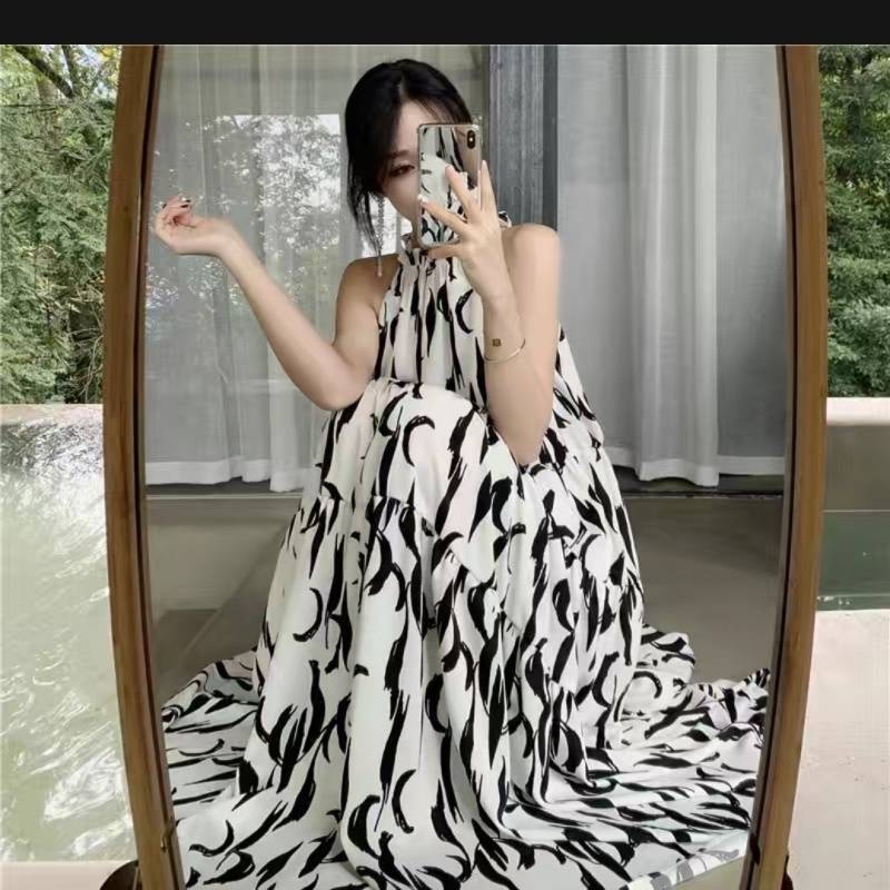 Haljina, bez rukava, okrugli izrez, floralni print, poliester