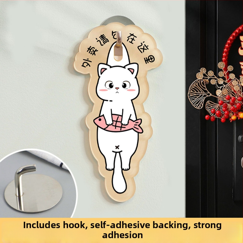 Akrilni natpis za ulazna vrata s mačjim motivom, UV ispis, prilagodljiv – Haolong Craft