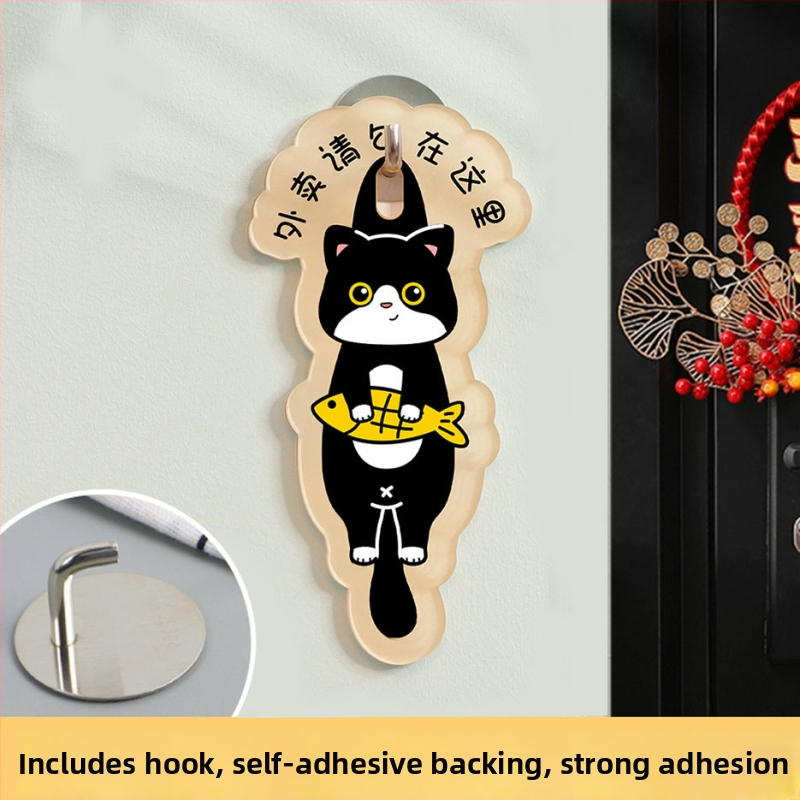 Akrilni natpis za ulazna vrata s mačjim motivom, UV ispis, prilagodljiv – Haolong Craft