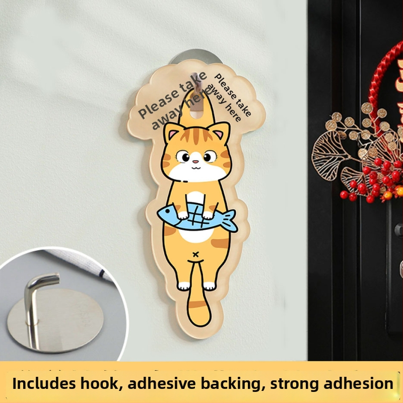 Akrilni natpis za ulazna vrata s mačjim motivom, UV ispis, prilagodljiv – Haolong Craft