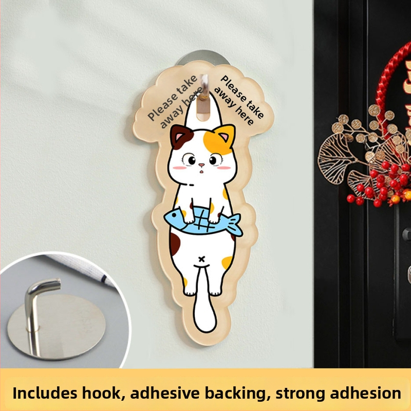 Akrilni natpis za ulazna vrata s mačjim motivom, UV ispis, prilagodljiv – Haolong Craft