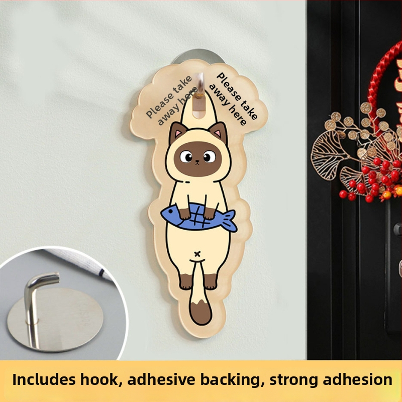 Akrilni natpis za ulazna vrata s mačjim motivom, UV ispis, prilagodljiv – Haolong Craft