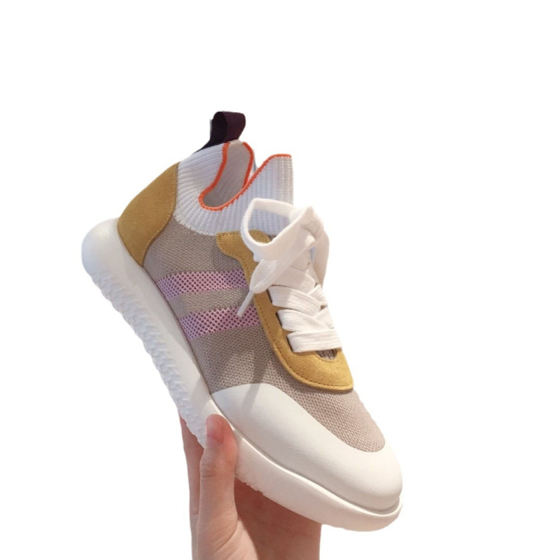 Pantofi sport pentru femei, în stil bot, ușori, cu șireturi, partea superioară din plasă