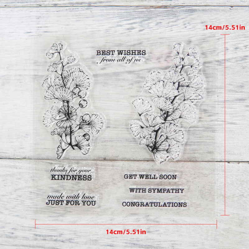 Šablona za rezanje s dizajnom lista ginka, matrica od karbonskog čelika, silikonni pečat za reljef i graviranje