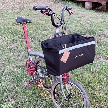 Sklopiva prednja košara za bicikl, aluminij + plastika + tkanina