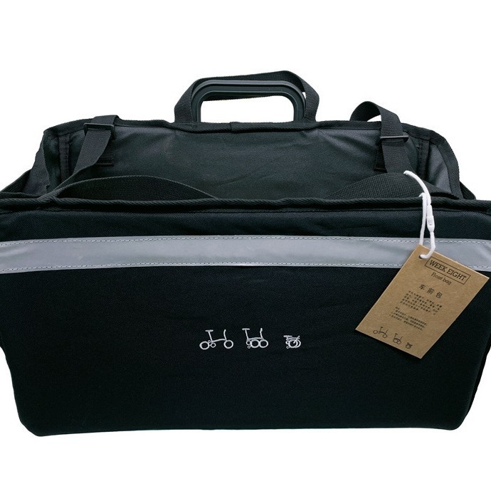 Sklopiva prednja košara za bicikl, aluminij + plastika + tkanina