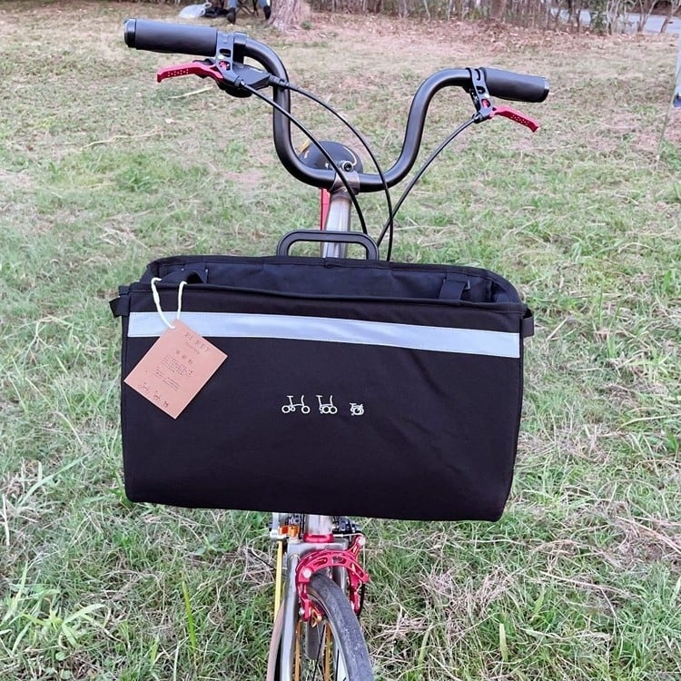 Sklopiva prednja košara za bicikl, aluminij + plastika + tkanina