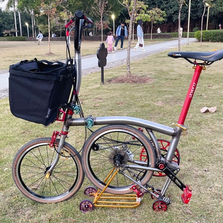 Sklopiva prednja košara za bicikl, aluminij + plastika + tkanina