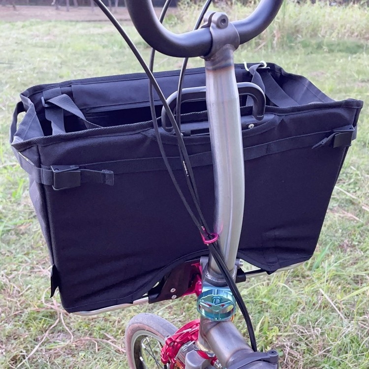 Sklopiva prednja košara za bicikl, aluminij + plastika + tkanina