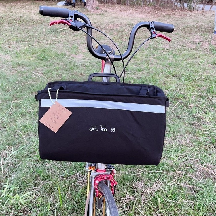 Sklopiva prednja košara za bicikl, aluminij + plastika + tkanina