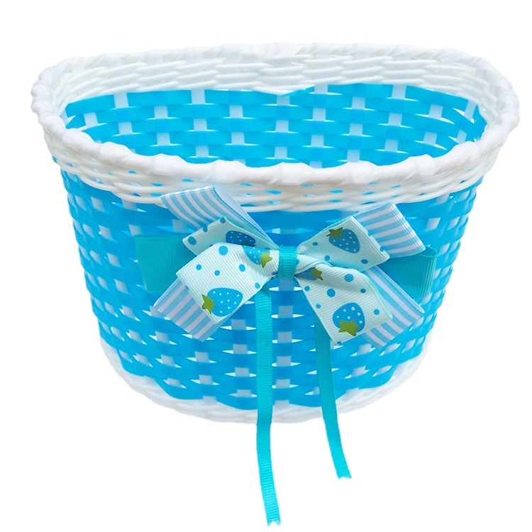 Coș pentru bicicletă copii, din plastic, țesut manual, compatibil cu trotinete și biciclete