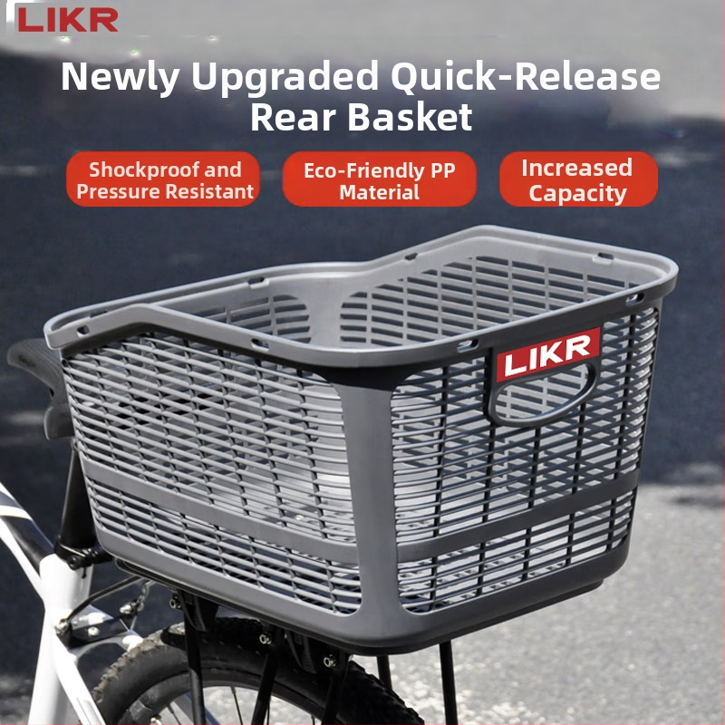 LIKR coș pentru bicicletă — material PP, montare pe spate, fără import, suport plată ulterioară