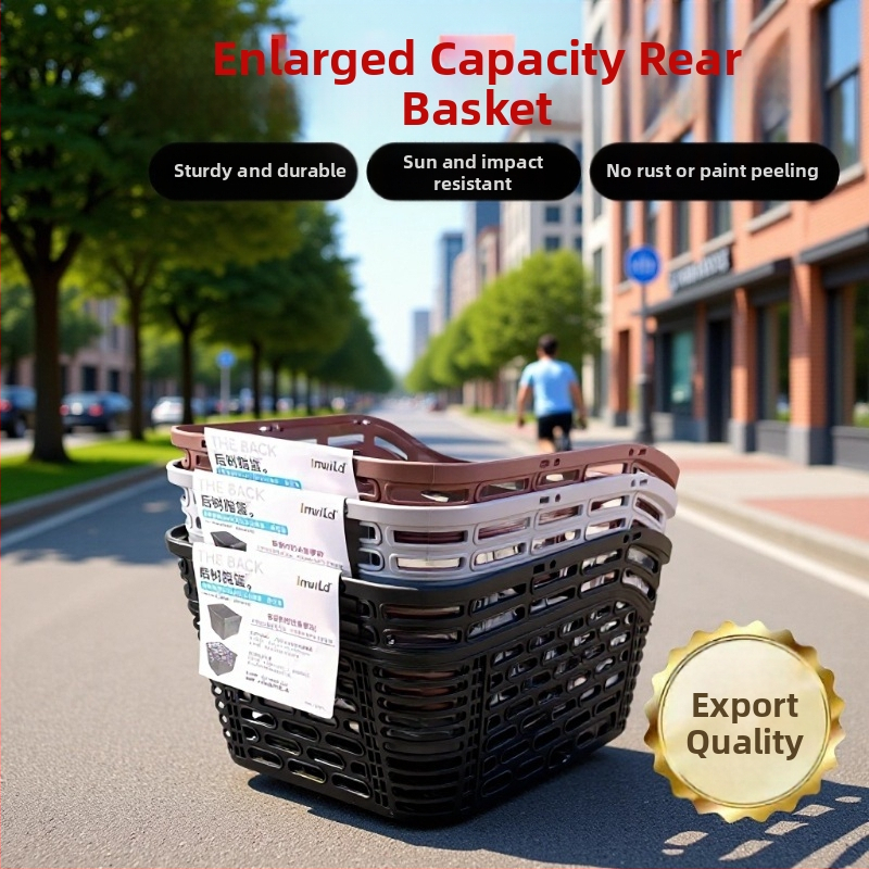 Zadný košík na bicykel pre elektrické vozidlá — plast, XUJIU, prispôsobiteľný