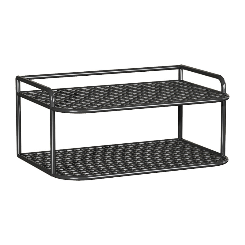 Suport de perete multifuncțional pentru TV box, proiector și router – fier, 2 niveluri, stil modern minimalist