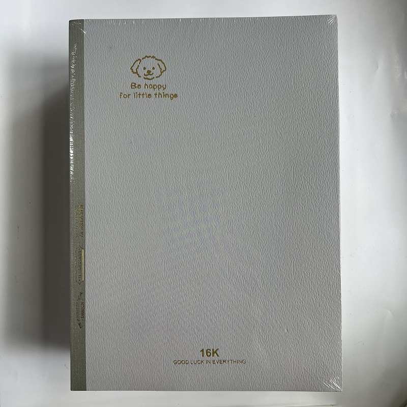 Caiet cu legare fără sârmă; hârtie 80 g din pulpă brută de lemn; 50–100 pagini