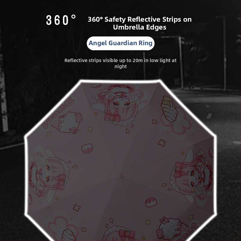 Παιδική ομπρέλα τρίφυλλη με cartoon σχέδιο, Αυτόματο άνοιγμα, 8 ατσάλινοι ράβδοι, ύφασμα 190T