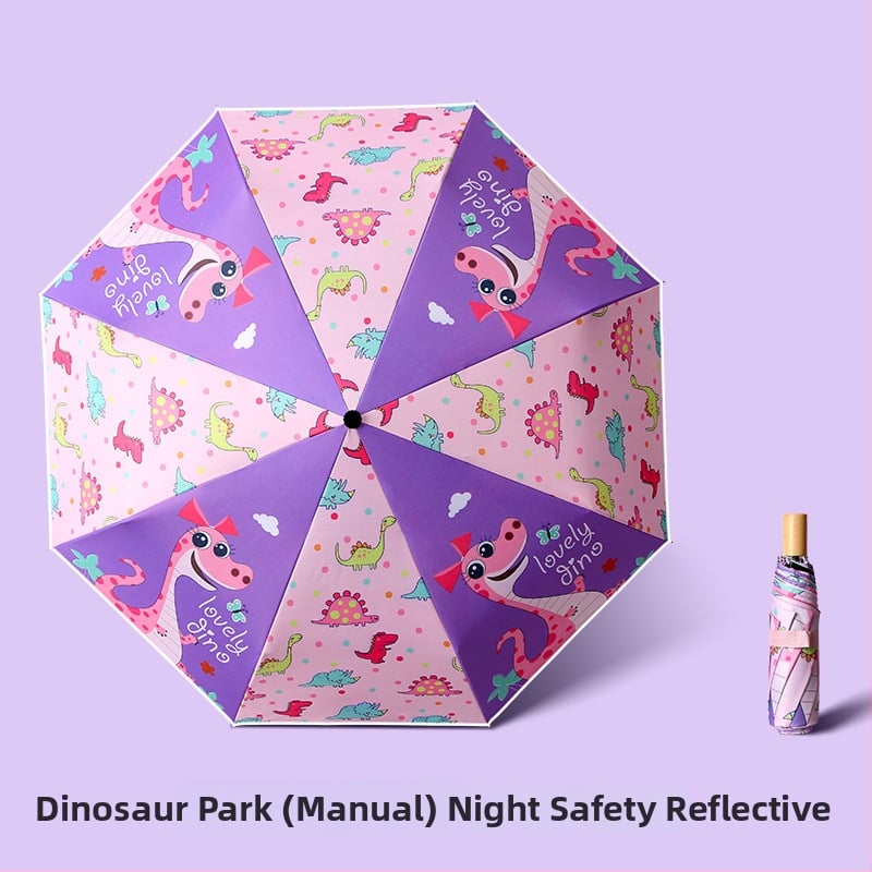 Παιδική ομπρέλα τρίφυλλη με cartoon σχέδιο, Αυτόματο άνοιγμα, 8 ατσάλινοι ράβδοι, ύφασμα 190T