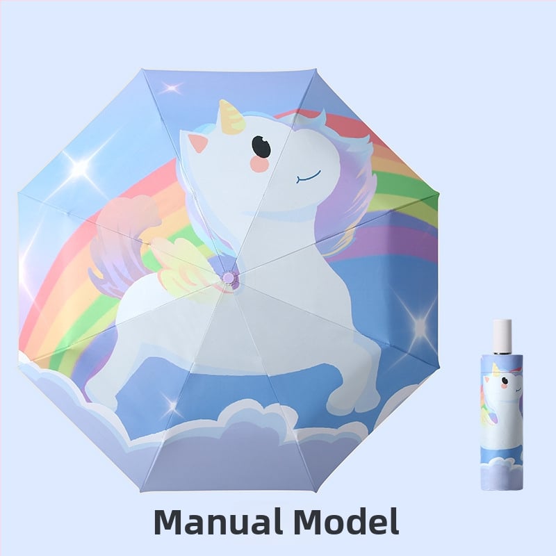 Παιδική ομπρέλα τρίφυλλη με cartoon σχέδιο, Αυτόματο άνοιγμα, 8 ατσάλινοι ράβδοι, ύφασμα 190T