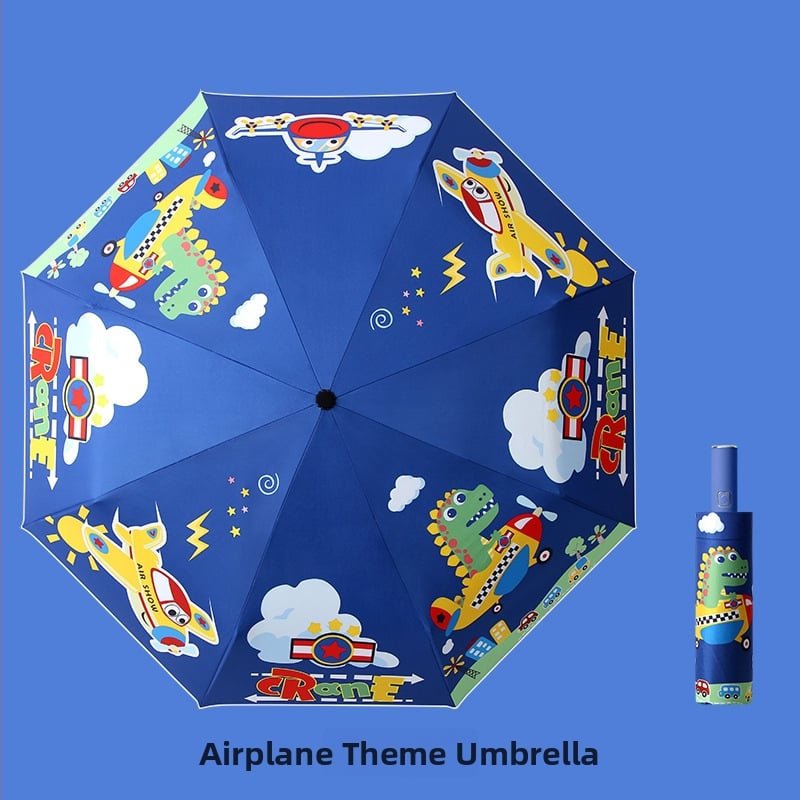 Παιδική ομπρέλα τρίφυλλη με cartoon σχέδιο, Αυτόματο άνοιγμα, 8 ατσάλινοι ράβδοι, ύφασμα 190T