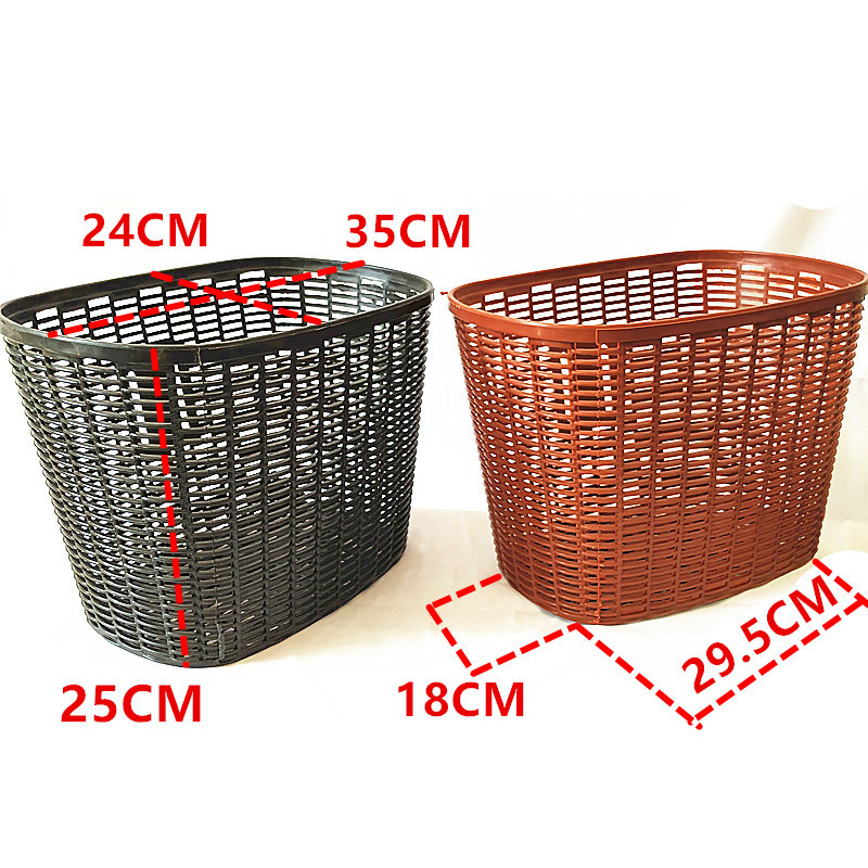 Retro prednja košara za bicikl, vodootporna i otporna na hrđu, plastična košarica s dubokim dizajnom