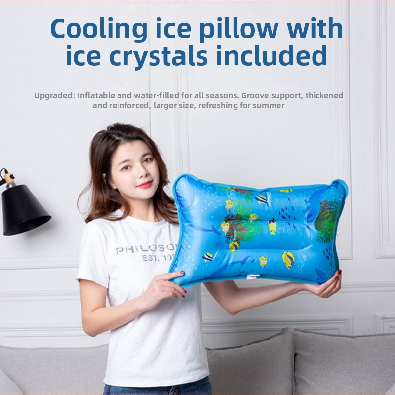 Ледена възглавница с PVC плат и пълнеж от ледени кристали за охлаждане и предпазване от прегряване; универсално приложение, персонализиране.