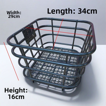 Košík na bicykel pre predný nosič, vyrobený z železa, kompatibilný s bicyklami s variabilnou rýchlosťou, horskými, mestskými a cestovnými bicyklami